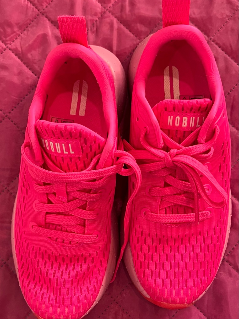 NOBULL Women's Bright Pink Mesh Trainer